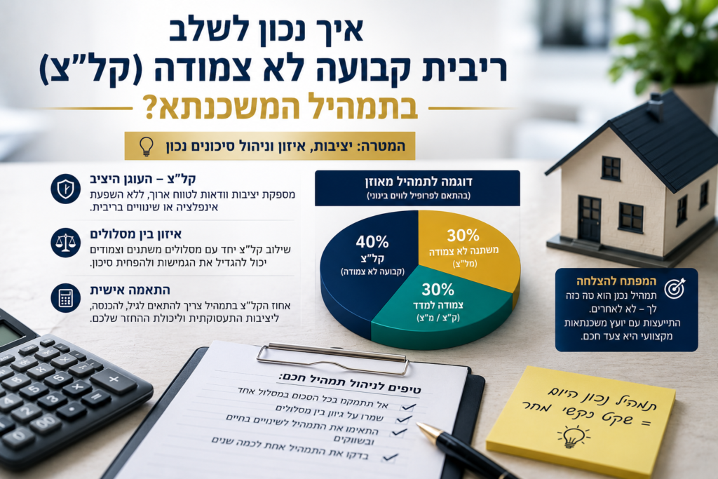 איך נכון לשלב ריבית קבועה לא צמודה בתמהיל המשכנתא