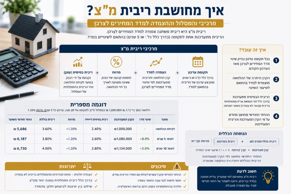 איך מחושבת ריבית מצ מרכיבי המסלול וההצמדה למדד המחירים לצרכן