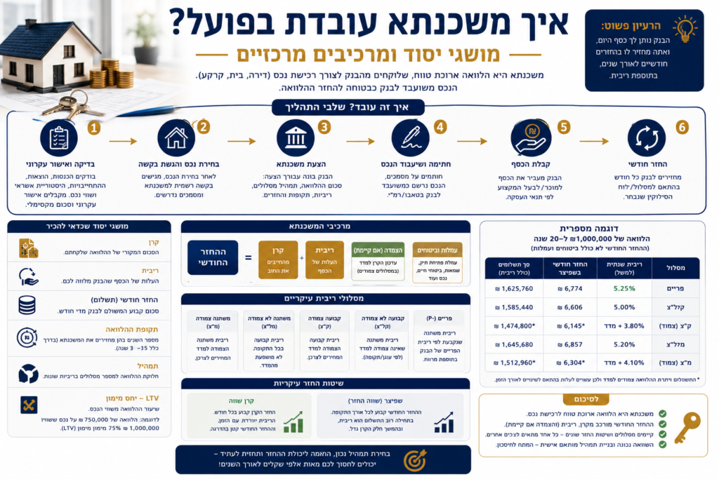 איך משכנתא עובדת בפועל מושגי יסוד ומרכיבים מרכזיים