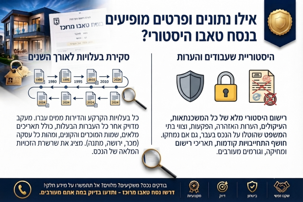 אילו נתונים ופרטים מופיעים בנסח טאבו היסטורי