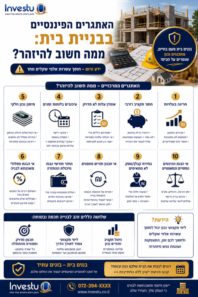האתגרים הפיננסיים בבניית בית ממה חשוב להיזהר