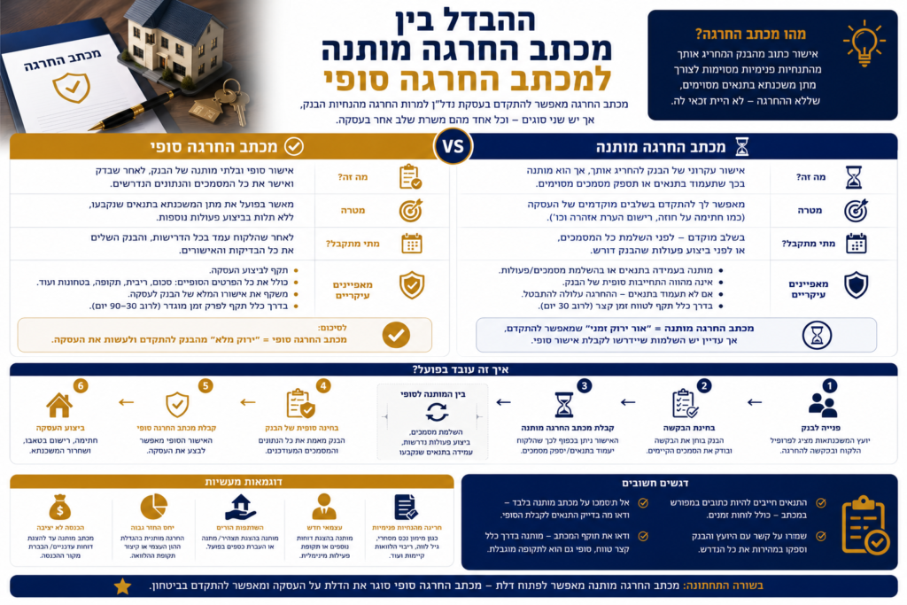 ההבדל בין מכתב החרגה מותנה למכתב החרגה סופי