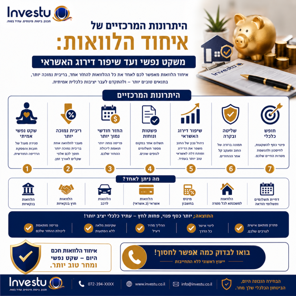 היתרונות המרכזיים של איחוד הלוואות משקט נפשי ועד שיפור דירוג האשראי​