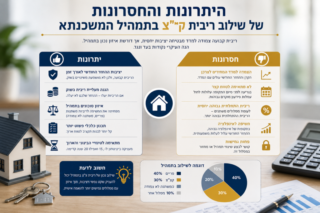 היתרונות והחסרונות של שילוב ריבית קצ בתמהיל המשכנתא