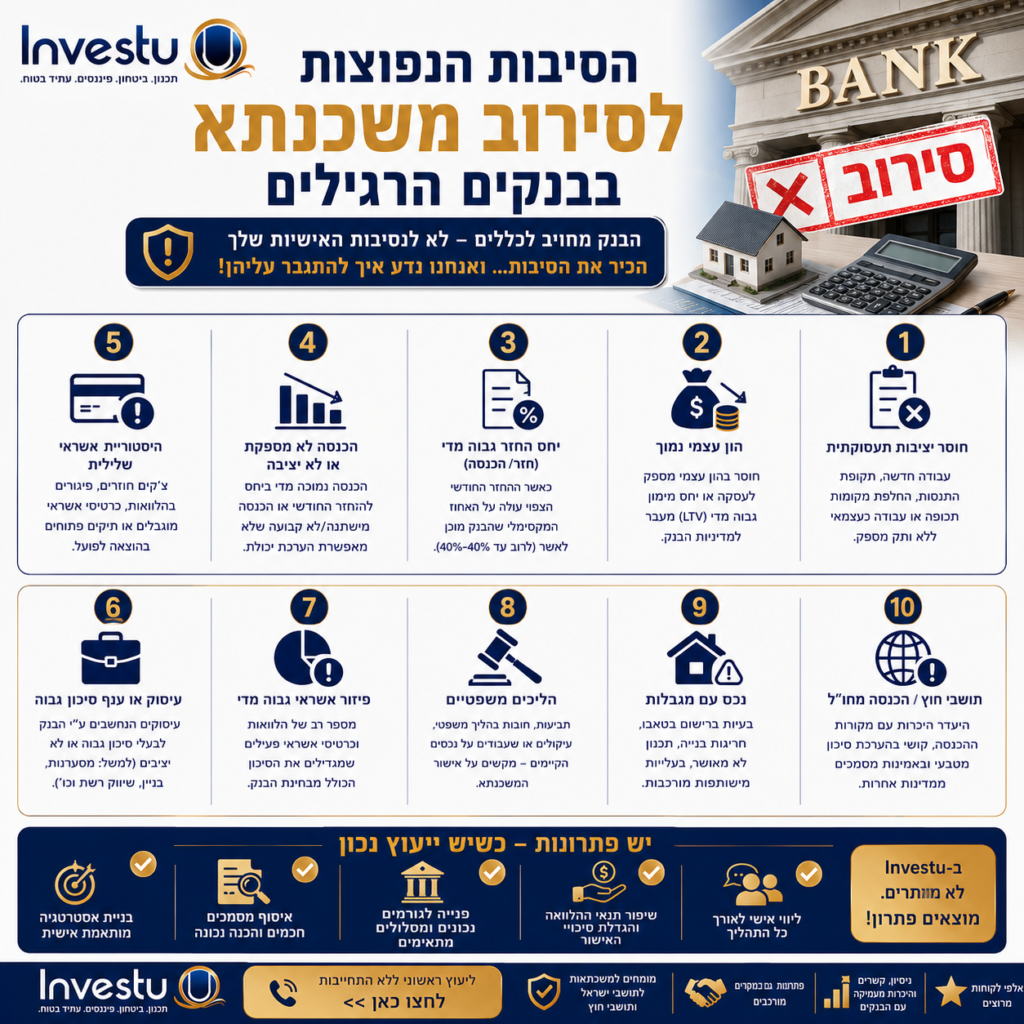 הסיבות הנפוצות לסירוב משכנתא בבנקים הרגילים