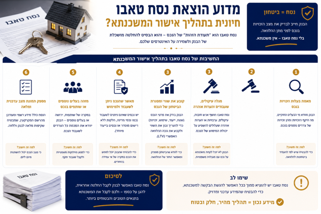 מדוע הוצאת נסח טאבו חיונית בתהליך אישור המשכנתא