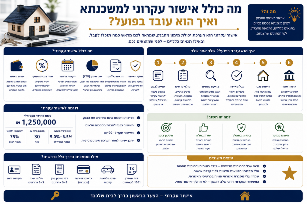 מה כולל אישור עקרוני למשכנתא ואיך הוא עובד בפועל