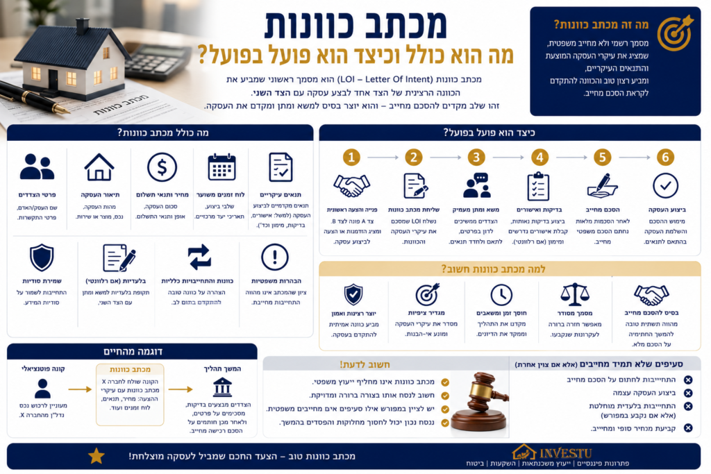 מה כולל מכתב כוונות וכיצד הוא פועל בפועל