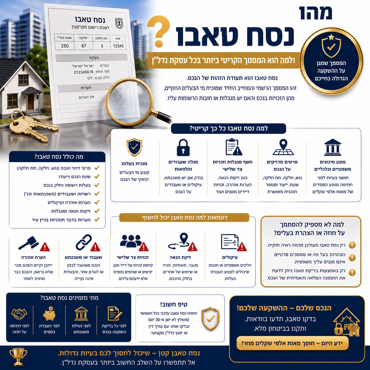 מהו נסח טאבו ולמה הוא המסמך הקריטי ביותר בכל עסקת נדלן