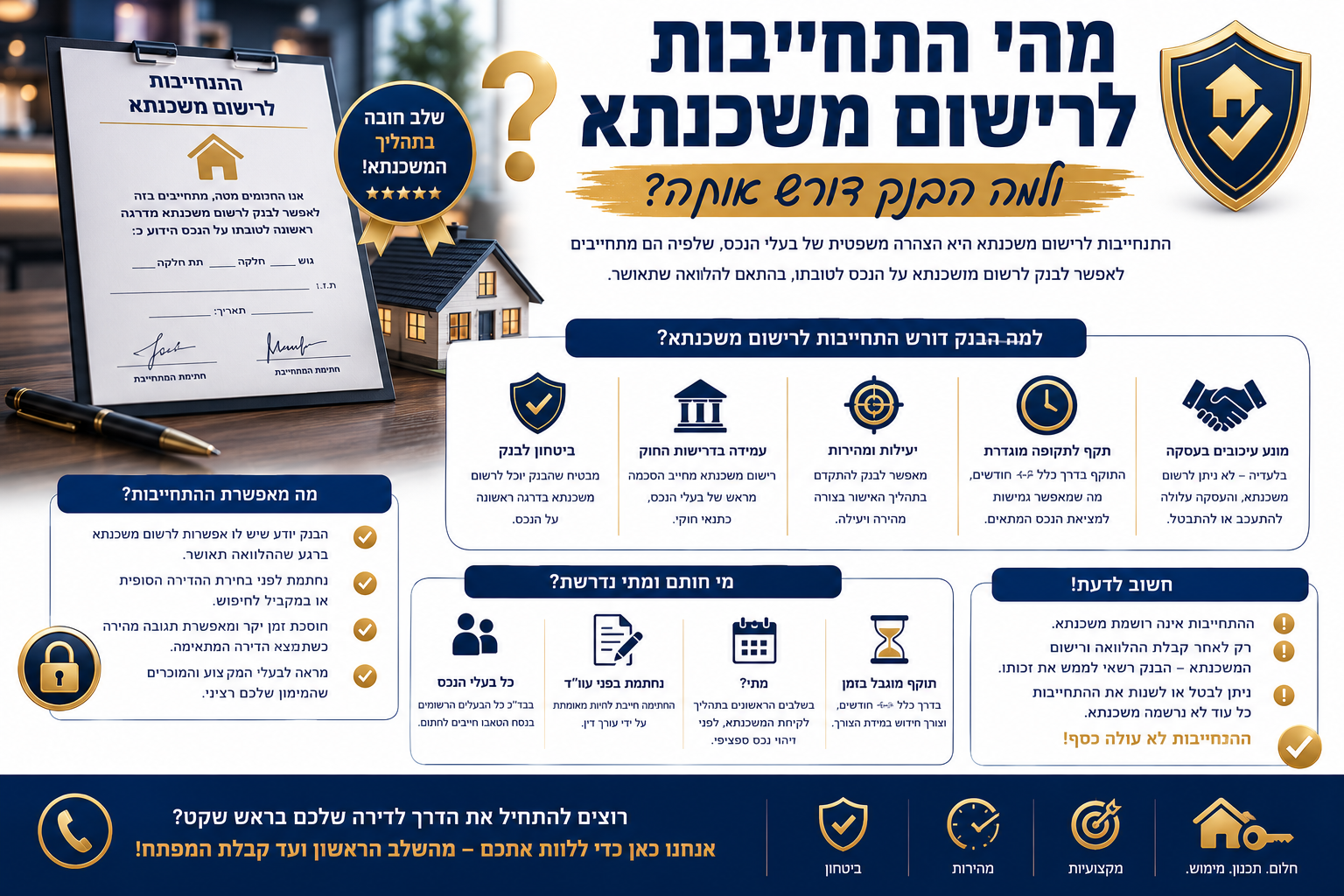 מהי התחייבות לרישום משכנתא ולמה הבנק דורש אותה