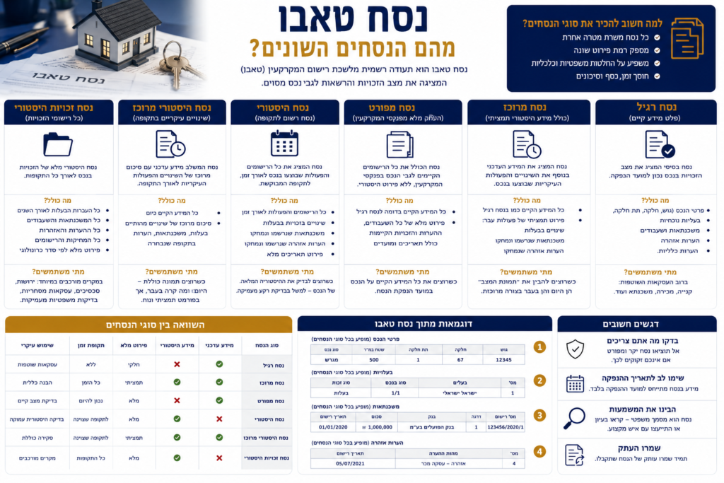 מהם הנסחים השונים מנסח רגיל ועד נסח היסטורי ומרוכז
