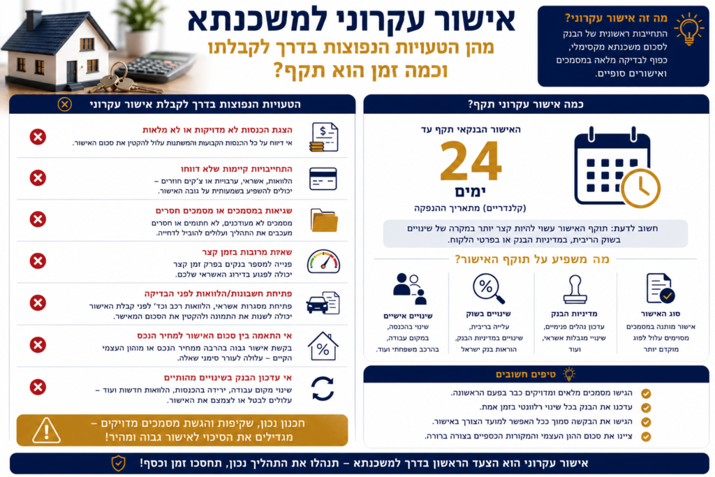 מהן הטעויות הנפוצות בדרך לקבלת אישור עקרוני וכמה זמן הוא תקף