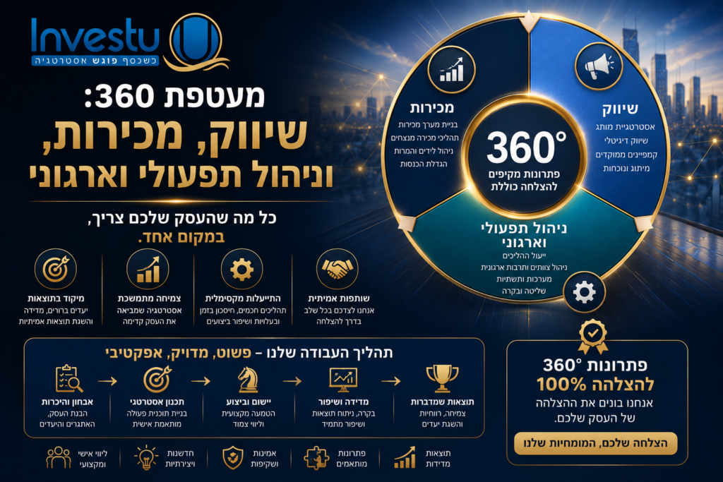 מעטפת 360 שיווק, מכירות, וניהול תפעולי וארגוני