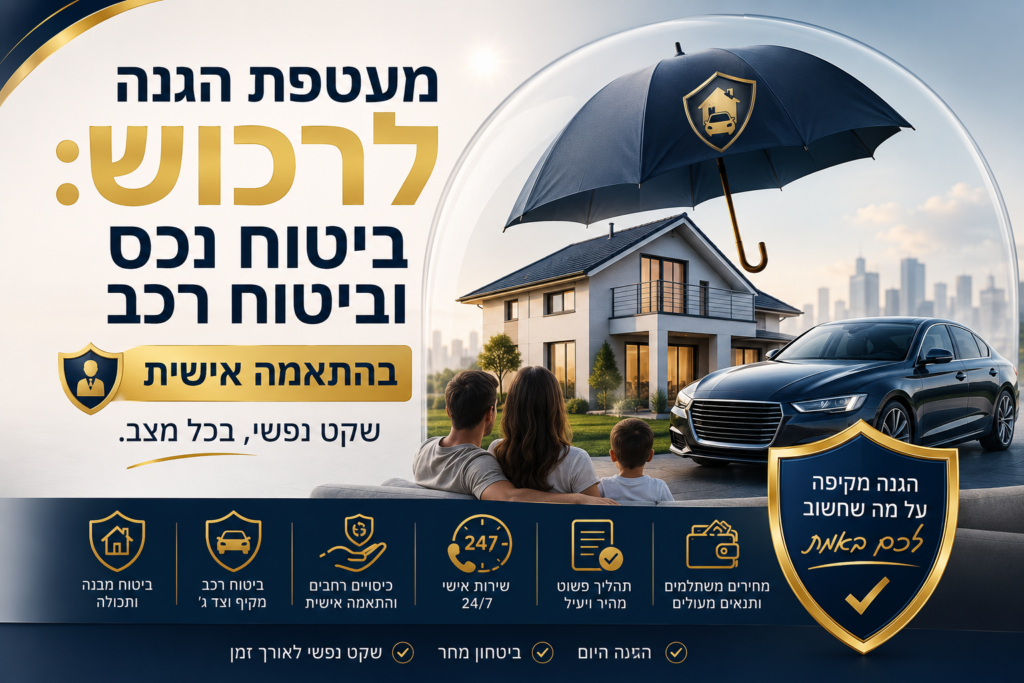 מעטפת הגנה לרכוש ביטוח נכס וביטוח רכב בהתאמה אישית
