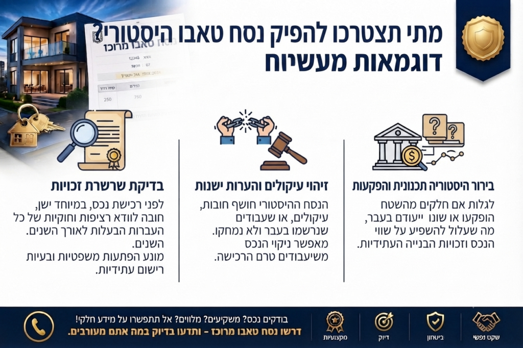 מתי תצטרכו להפיק נסח טאבו היסטורי דוגמאות מעשיות