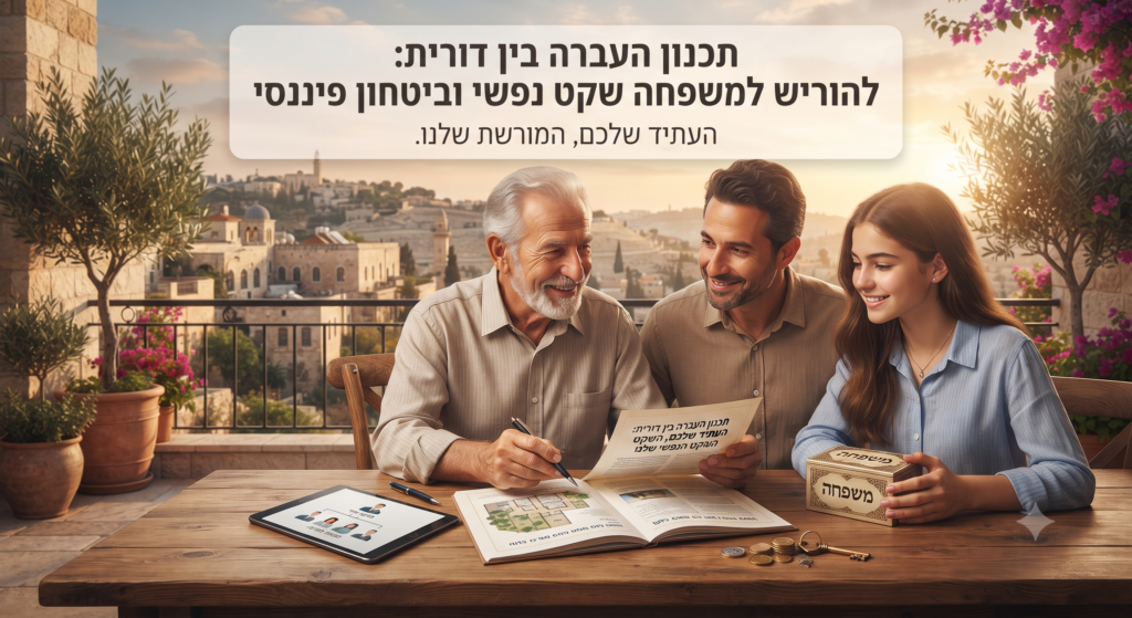 תכנון העברה בין דורית להוריש למשפחה שקט נפשי וביטחון פיננסי