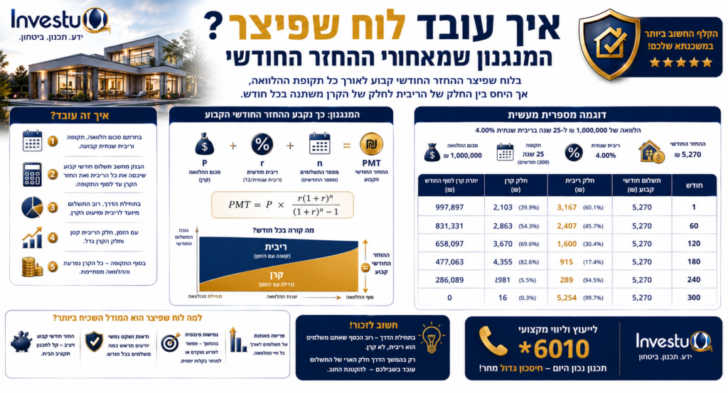 איך עובד לוח שפיצר המנגנון שמאחורי ההחזר החודשי