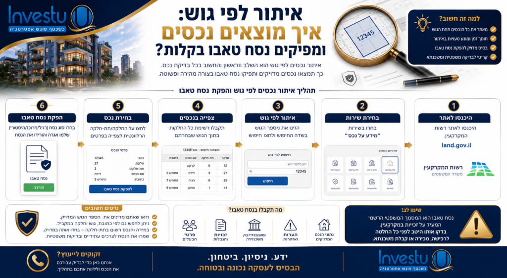 איתור לפי גוש איך מוצאים נכסים ומפיקים נסח טאבו בקלות
