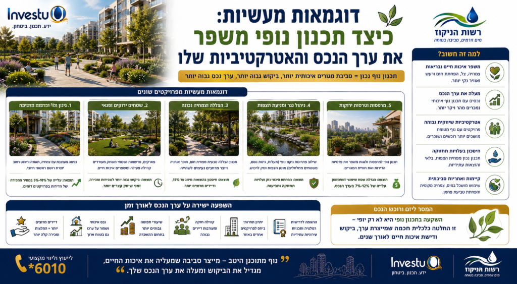 דוגמאות מעשיות כיצד תכנון נופי משפר את ערך הנכס והאטרקטיביות שלו