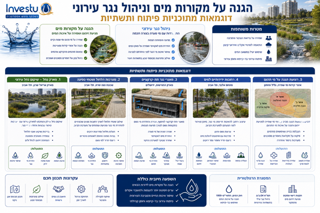 הגנה על מקורות מים וניהול נגר עירוני דוגמאות מתוכניות פיתוח ותשתיות