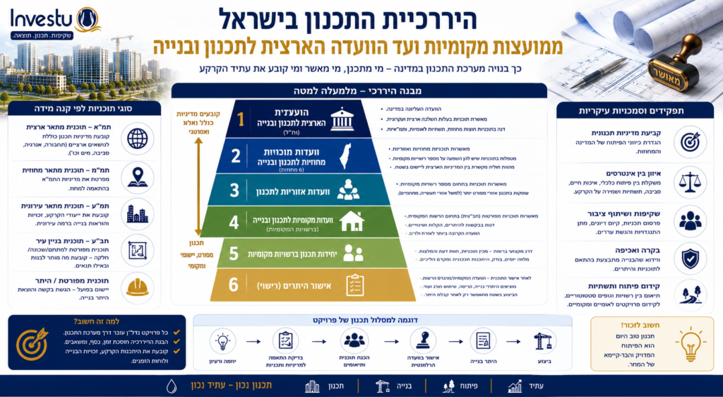 היררכיית התכנון ממועצות מקומיות ועד הוועדה הארצית לתכנון ובנייה