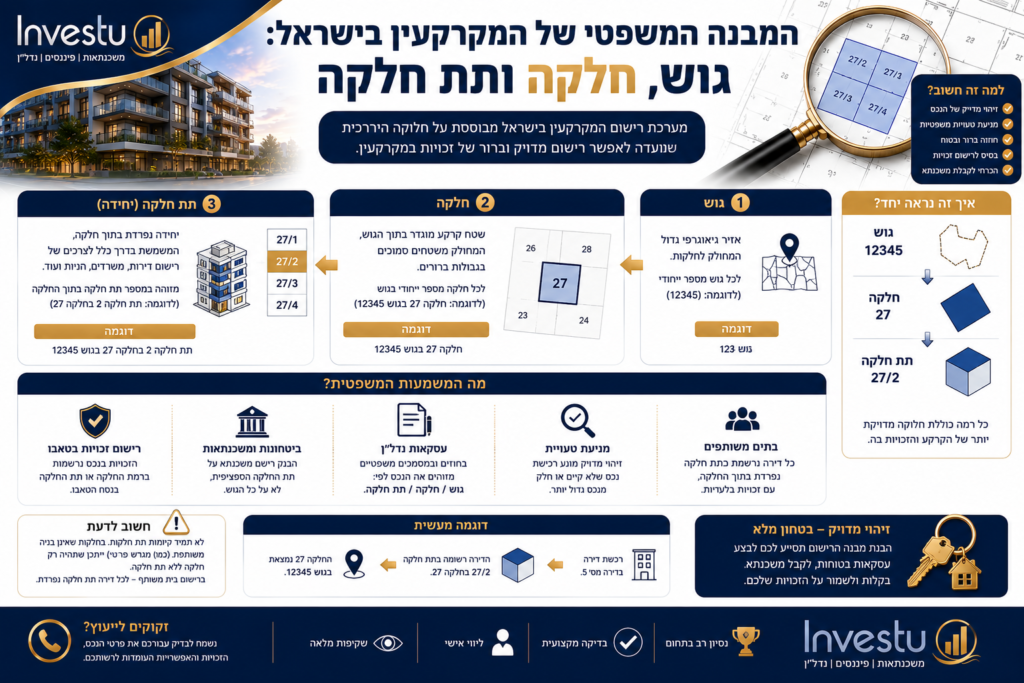 המבנה המשפטי של המקרקעין בישראל גוש, חלקה ותת חלקה