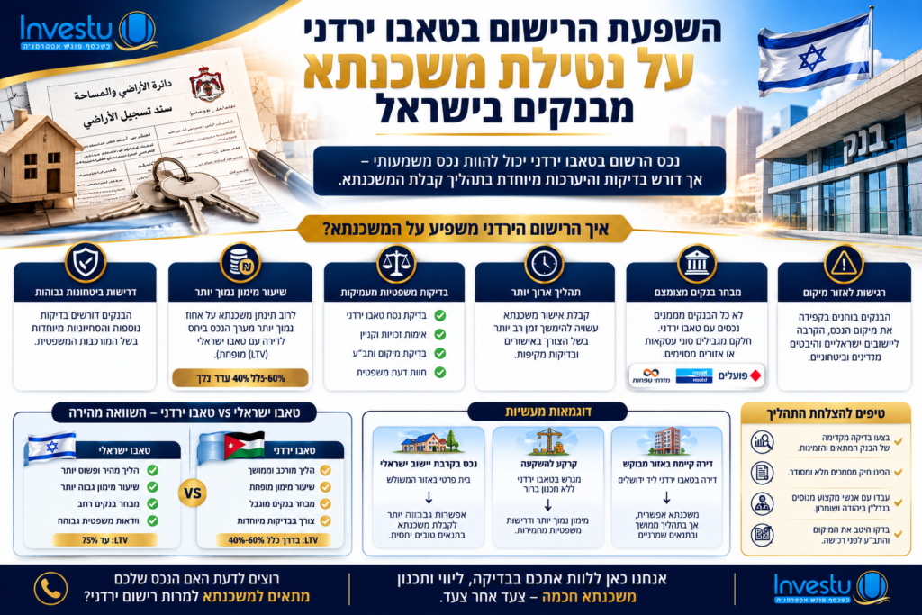 השפעת הרישום בטאבו ירדני על נטילת משכנתא מבנקים בישראל