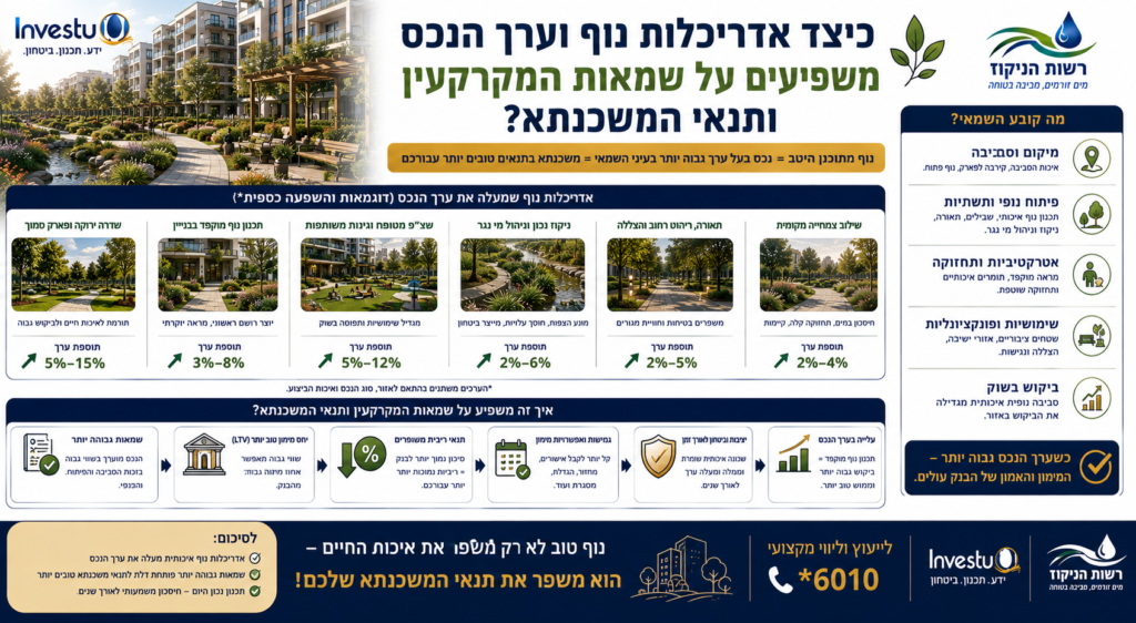 כיצד אדריכלות נוף וערך הנכס משפיעים על שמאות המקרקעין ותנאי המשכנתא