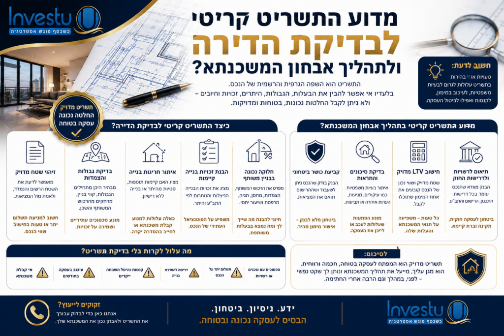 מדוע התשריט קריטי לבדיקת הדירה ולתהליך אבחון המשכנתא