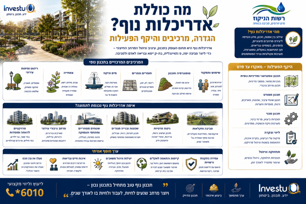 מה כוללת אדריכלות נוף הגדרה, מרכיבים והיקף הפעילות
