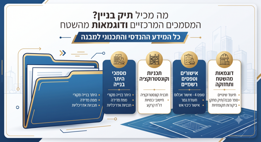 מה מכיל תיק בניין המסמכים המרכזיים ודוגמאות מהשטח